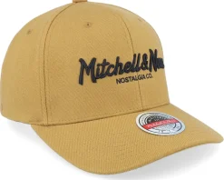 Branded Pinscript Snapback Tan Adjustable - Mitchell & Ness
