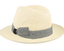 Brisa Panama Natural-Stripe Band Straw Hat - MJM Hats