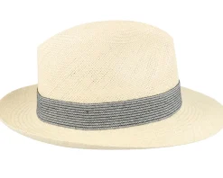 Brisa Panama Natural-Stripe Band Straw Hat - MJM Hats
