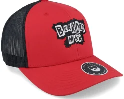 British Punk Logo Red/Black Trucker - Bearded Man