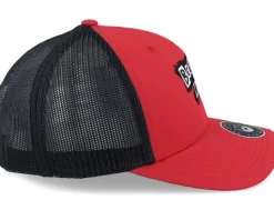 British Punk Logo Red/Black Trucker - Bearded Man