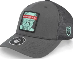 Bronze Beard Statue Charcoal/Black Trucker - Bearded Man