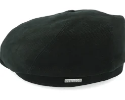 Brooklin 6-Panel Cap Soft Cotton Black Flat Cap - Stetson