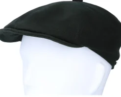 Brooklin 6-Panel Cap Soft Cotton Black Flat Cap - Stetson