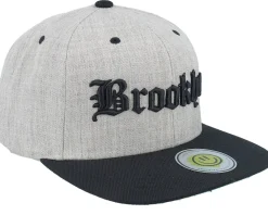 Brooklyn 3d Script Heather Grey/Black Snapback - Lucid Smile