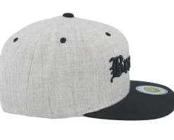 Brooklyn 3d Script Heather Grey/Black Snapback - Lucid Smile