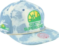 Brooklyn Nets Acid Wash Blue Snapback - Mitchell & Ness