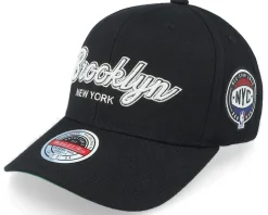 Brooklyn Nets Allstar Script Patch Classic Red Black Adjustable - Mitchell & Ness