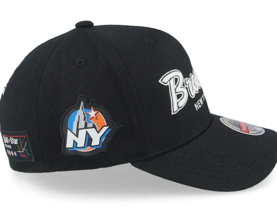 Brooklyn Nets Allstar Script Patch Classic Red Black Adjustable - Mitchell & Ness