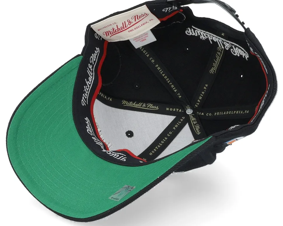 Brooklyn Nets Allstar Script Patch Classic Red Black Adjustable - Mitchell & Ness