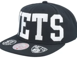 Brooklyn Nets Big Text 1 Black Snapback - Mitchell & Ness