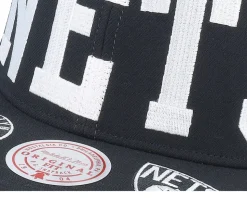 Brooklyn Nets Big Text 1 Black Snapback - Mitchell & Ness