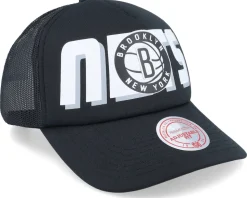 Brooklyn Nets Billboard Black Trucker - Mitchell & Ness