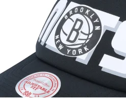 Brooklyn Nets Billboard Black Trucker - Mitchell & Ness