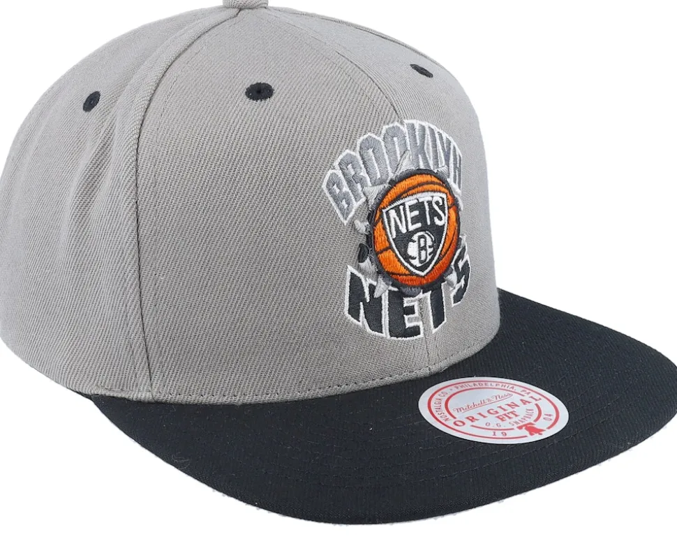 Brooklyn Nets Breakthrough Grey/Black Snapback - Mitchell & Ness