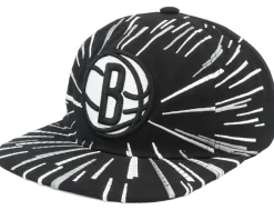 Brooklyn Nets Burst Deadstock Black Snapback - Mitchell & Ness