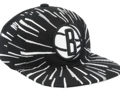 Brooklyn Nets Burst Deadstock Black Snapback - Mitchell & Ness