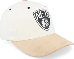 Brooklyn Nets Cardinal Classic Red Cream Adjustable - Mitchell & Ness