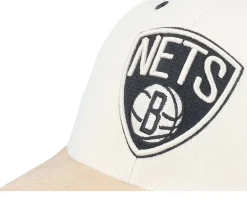 Brooklyn Nets Cardinal Classic Red Cream Adjustable - Mitchell & Ness