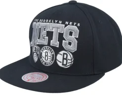 Brooklyn Nets Champ Stack Black Snapback - Mitchell & Ness