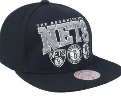Brooklyn Nets Champ Stack Black Snapback - Mitchell & Ness