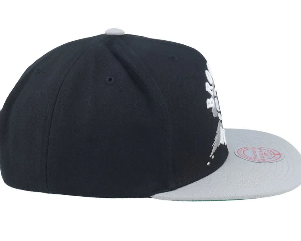 Brooklyn Nets Circle Splash Black Snapback - Mitchell & Ness