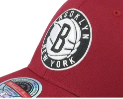 Brooklyn Nets Classic Red Burgundy Adjustable - Mitchell & Ness