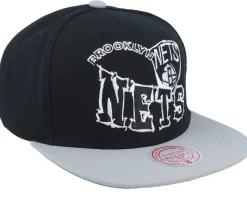 Brooklyn Nets Crooked Path Black Snapback - Mitchell & Ness