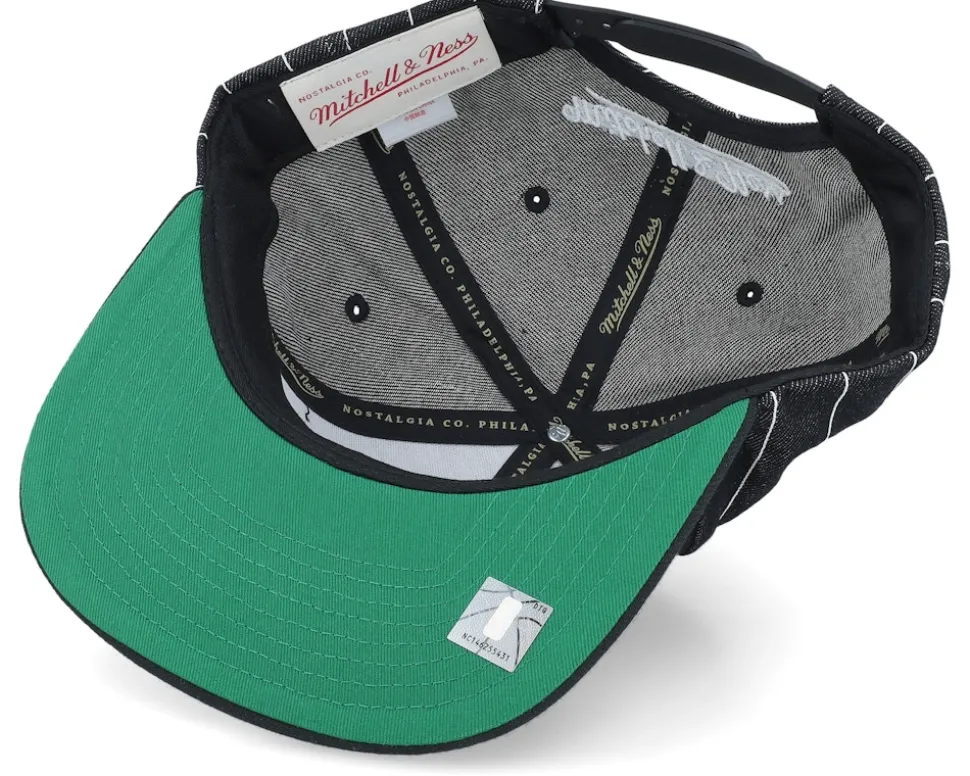 Brooklyn Nets Dem Stripes Black Snapback - Mitchell & Ness