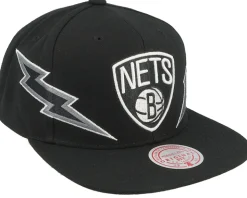 Brooklyn Nets Double Trouble Black Snapback - Mitchell & Ness