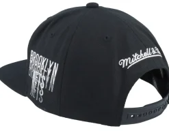 Brooklyn Nets Drop It Black Snapback - Mitchell & Ness