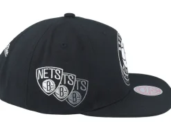 Brooklyn Nets Drop It Black Snapback - Mitchell & Ness