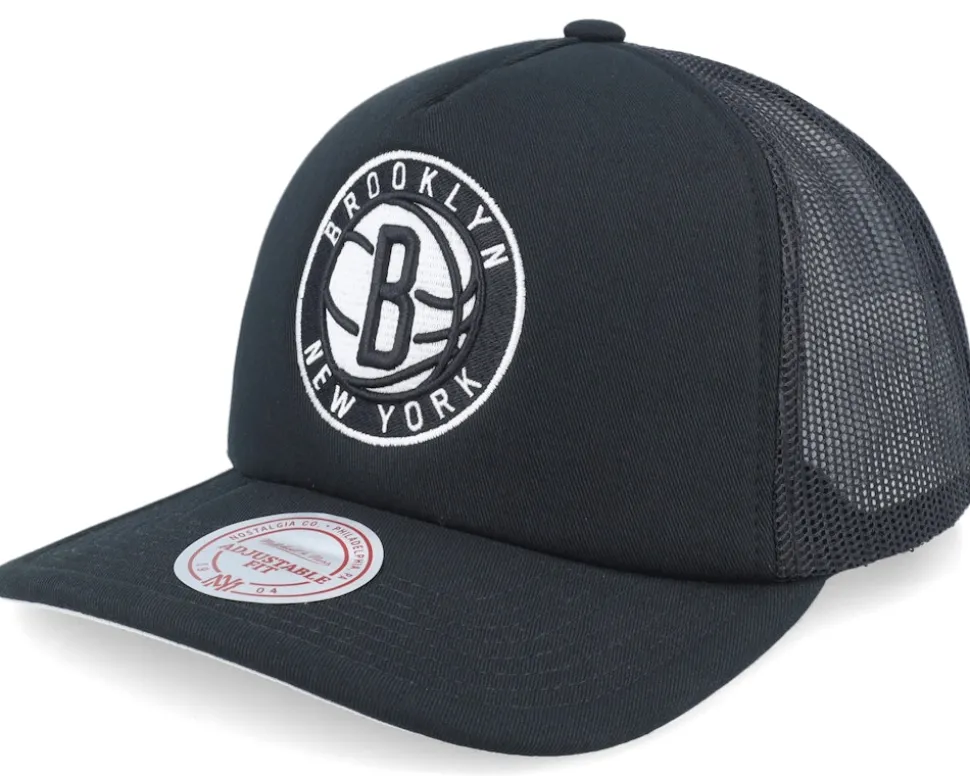 Brooklyn Nets Evergreen Black Trucker - Mitchell & Ness