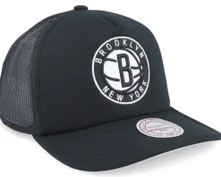 Brooklyn Nets Evergreen Black Trucker - Mitchell & Ness