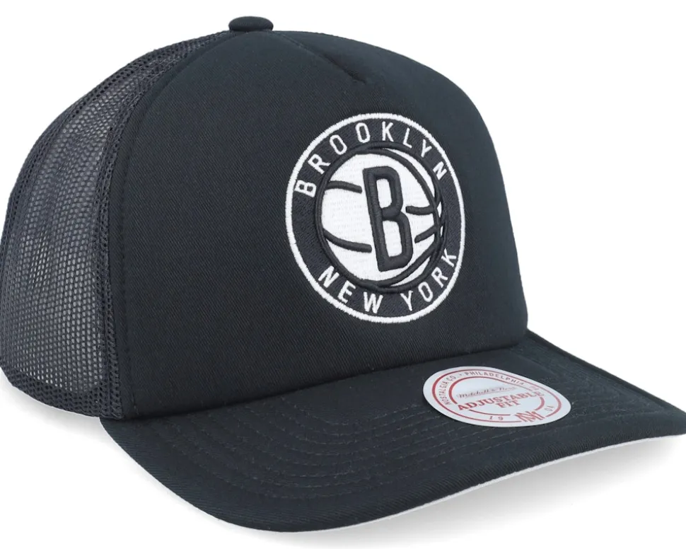 Brooklyn Nets Evergreen Black Trucker - Mitchell & Ness