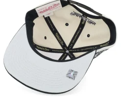 Brooklyn Nets Evergreen Cream Black Cap Off White/Black Snapback - Mitchell & Ness