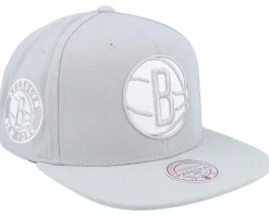 Brooklyn Nets Evergreen Grey/White Snapback - Mitchell & Ness