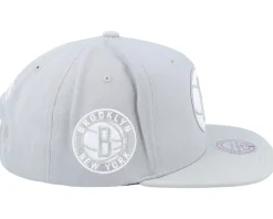 Brooklyn Nets Evergreen Grey/White Snapback - Mitchell & Ness