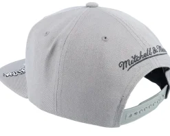 Brooklyn Nets Front Face Grey Snapback - Mitchell & Ness