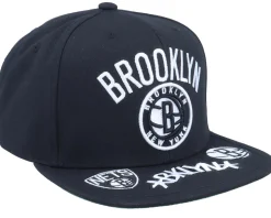 Brooklyn Nets Front Loaded Black Snapback - Mitchell & Ness