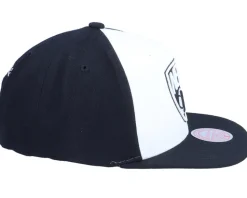 Brooklyn Nets Front Post White/Black Snapback - Mitchell & Ness