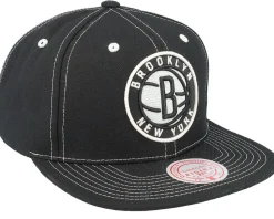Brooklyn Nets Glow Up Black Snapback - Mitchell & Ness