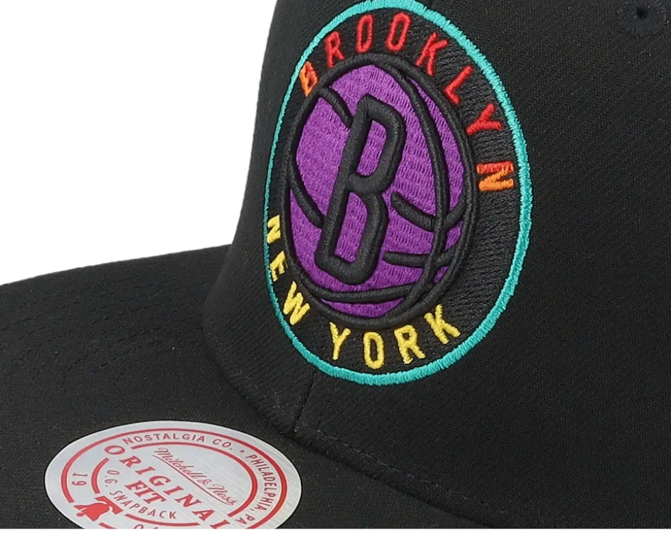 Brooklyn Nets High Grade Black Snapback - Mitchell & Ness