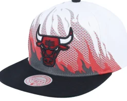Brooklyn Nets Hot Fire White Snapback - Mitchell & Ness
