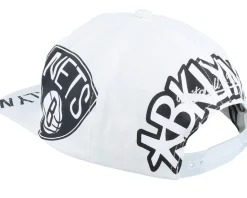 Brooklyn Nets In Your Face Deadstock White Snapback - Mitchell & Ness