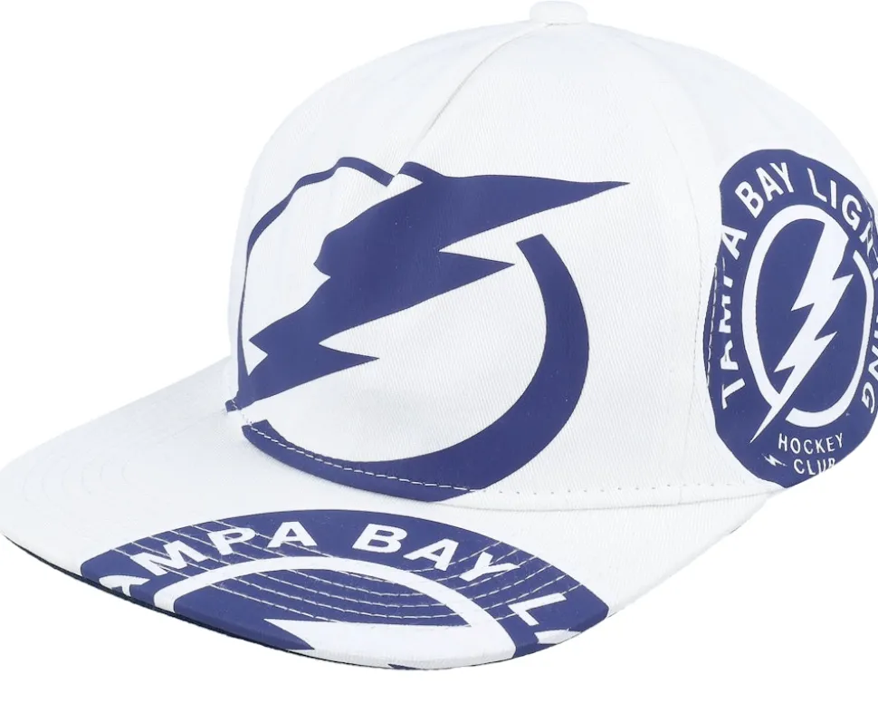 Brooklyn Nets In Your Face Deadstock White Snapback - Mitchell & Ness