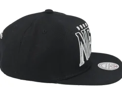 Brooklyn Nets Line Work Black Snapback - Mitchell & Ness
