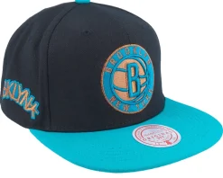 Brooklyn Nets Make Cents Black/Teal Snapback - Mitchell & Ness
