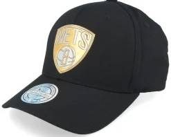 Brooklyn Nets Metallic Weald Black Adjustable - Mitchell & Ness
