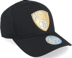 Brooklyn Nets Metallic Weald Black Adjustable - Mitchell & Ness